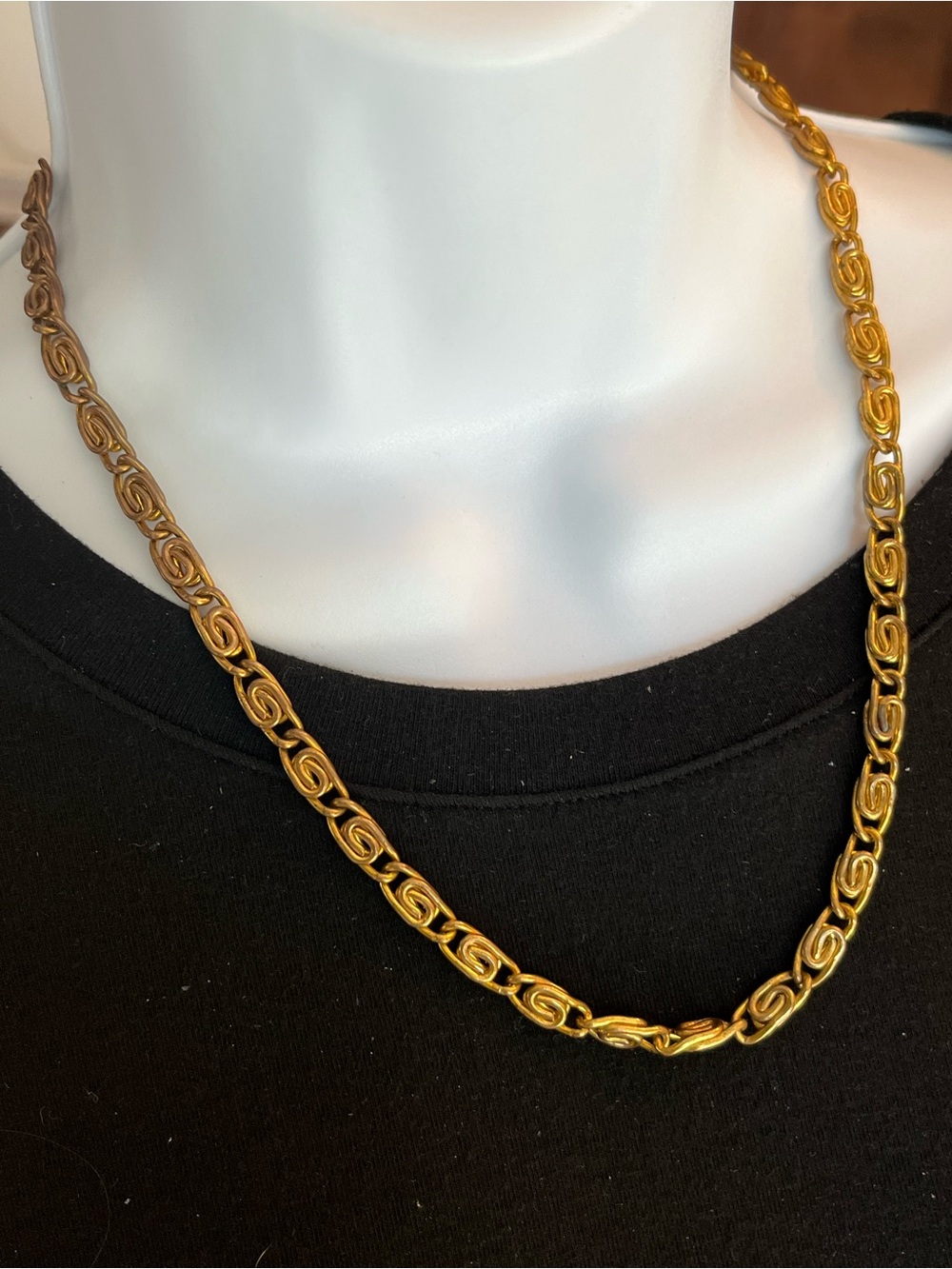 Spiral Chain Link Coppery Gold Tone Women's Chain Necklace